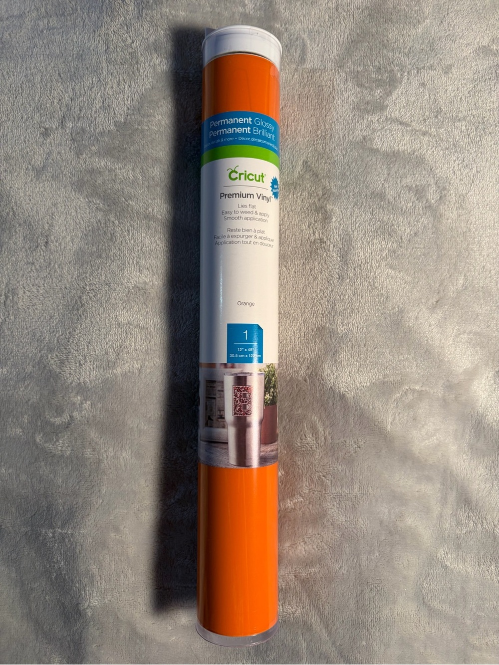 Cricut Premium Glossy Vinyl Roll - Bright Orange